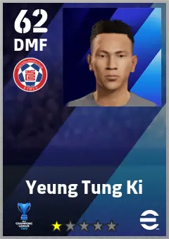 Yeung Tung Ki eFootball 2026 player card — 62 OVR DMF