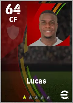 Lucas eFootball 2026 player card — 64 OVR CF