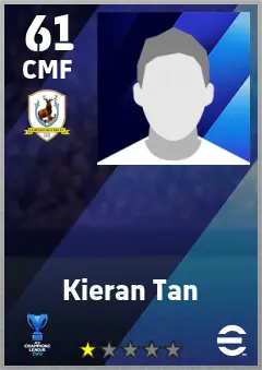 Kieran Tan eFootball 2026 player card — 61 OVR CMF