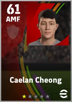 Caelan Cheong eFootball 2026 player card — 61 OVR AMF
