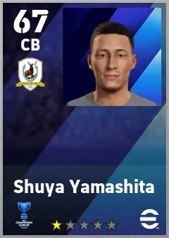 Shuya Yamashita eFootball 2026 player card — 67 OVR CB