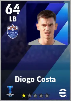 Diogo Costa eFootball 2026 player card — 64 OVR LB