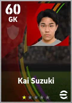Kai Suzuki eFootball 2026 player card — 60 OVR GK