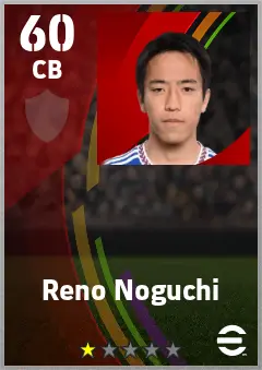 Reno Noguchi eFootball 2026 player card — 60 OVR CB