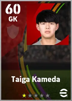 Taiga Kameda eFootball 2026 player card — 60 OVR GK