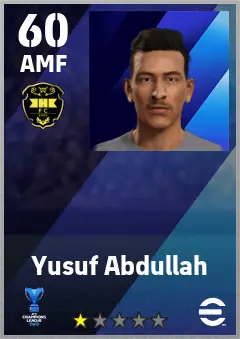 Yusuf Abdullah eFootball 2026 player card — 60 OVR AMF