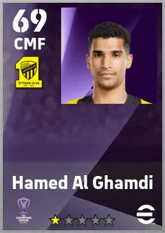 Hamed Al Ghamdi eFootball 2026 player card — 69 OVR CMF