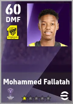 Mohammed Fallatah eFootball 2026 player card — 60 OVR DMF