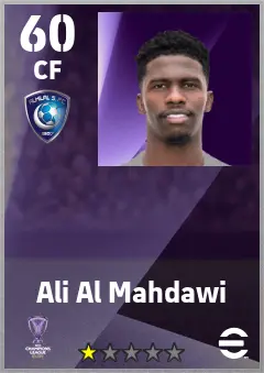 Ali Al Mahdawi eFootball 2026 player card — 60 OVR CF