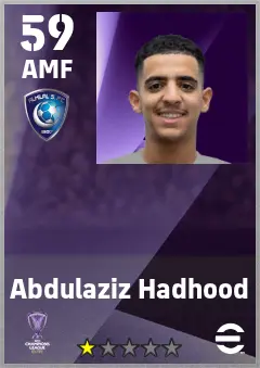 Abdulaziz Hadhood eFootball 2026 player card — 59 OVR AMF