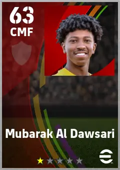 Mubarak Al Dawsari eFootball 2026 player card — 63 OVR CMF