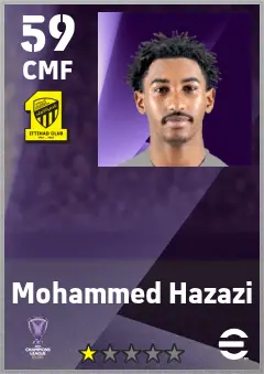 Mohammed Hazazi eFootball 2026 player card — 59 OVR CMF