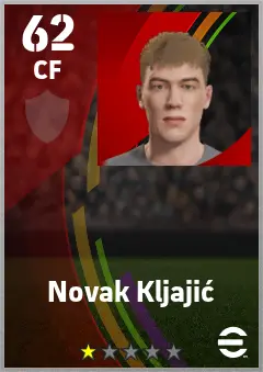 Novak Kljajic eFootball 2026 player card — 62 OVR CF