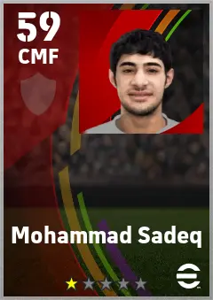 Mohammad Sadeq eFootball 2026 player card — 59 OVR CMF