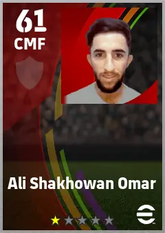 Ali Shakhowan Omar eFootball 2026 player card — 61 OVR CMF