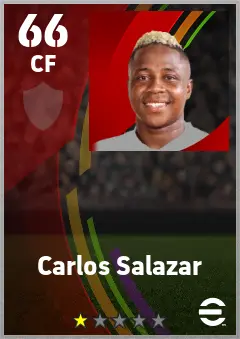 Carlos Salazar eFootball 2026 player card — 66 OVR CF