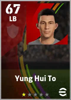 Yung Hui To eFootball 2026 player card — 67 OVR LB
