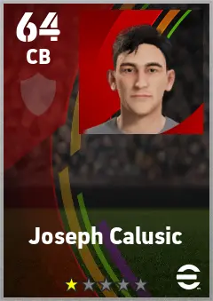 Joseph Calusic eFootball 2026 player card — 64 OVR CB