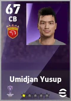 Umidjan Yusup eFootball 2026 player card — 67 OVR CB
