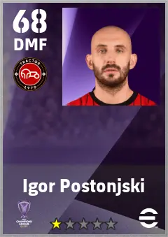 Igor Postonjski eFootball 2026 player card — 68 OVR DMF