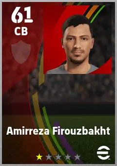 Amirreza Firouzbakht eFootball 2026 player card — 61 OVR CB