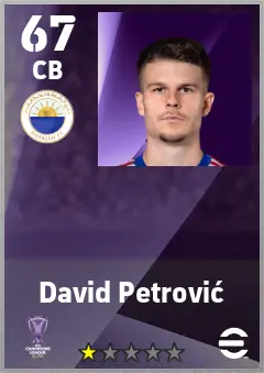 David Petrovic eFootball 2026 player card — 67 OVR CB
