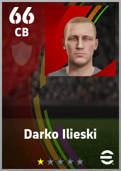 Darko Ilieski eFootball 2026 player card — 66 OVR CB