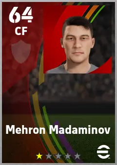 Mehron Madaminov eFootball 2026 player card — 64 OVR CF