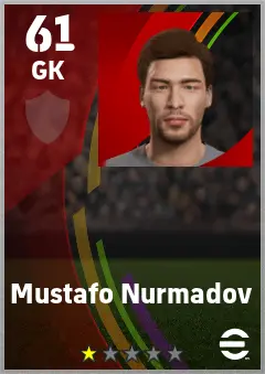 Mustafo Nurmadov eFootball 2026 player card — 61 OVR GK