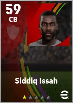 Siddiq Issah eFootball 2026 player card — 59 OVR CB
