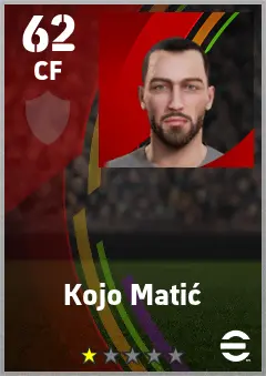 Kojo Matic eFootball 2026 player card — 62 OVR CF