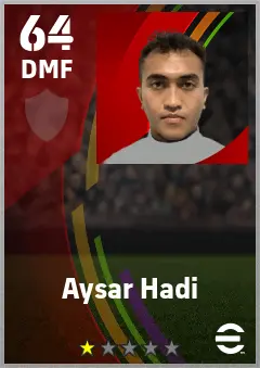 Aysar Hadi eFootball 2026 player card — 64 OVR DMF