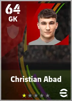 Christian Abad eFootball 2026 player card — 64 OVR GK