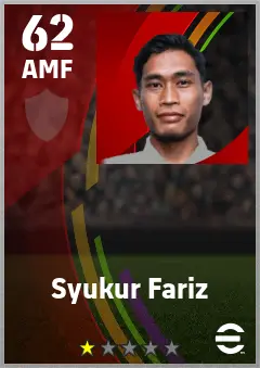 Syukur Fariz eFootball 2026 player card — 62 OVR AMF