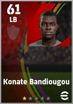 Konate Bandiougou eFootball 2026 player card — 61 OVR LB