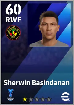 Sherwin Basindanan eFootball 2026 player card — 60 OVR RWF