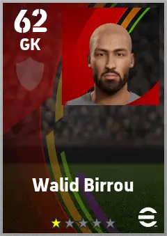 Walid Birrou eFootball 2026 player card — 62 OVR GK