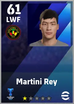 Martini Rey eFootball 2026 player card — 61 OVR LWF