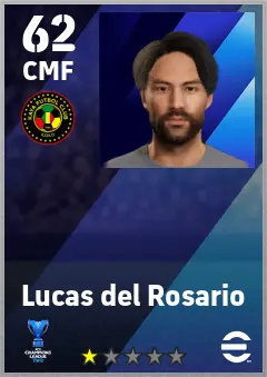 Lucas del Rosario eFootball 2026 player card — 62 OVR CMF