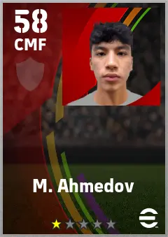 M. Ahmedov eFootball 2026 player card — 58 OVR CMF