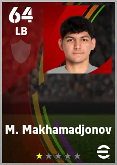 M. Makhamadjonov eFootball 2026 player card — 64 OVR LB