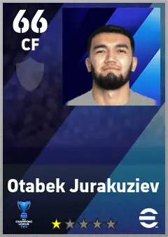 Otabek Jurakuziev eFootball 2026 player card — 66 OVR CF