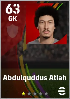 Abdulquddus Atiah eFootball 2026 player card — 63 OVR GK