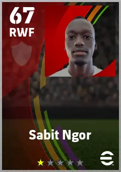 Sabit Ngor eFootball 2026 player card — 67 OVR RWF