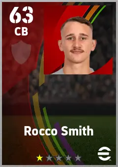 Rocco Smith eFootball 2026 player card — 63 OVR CB