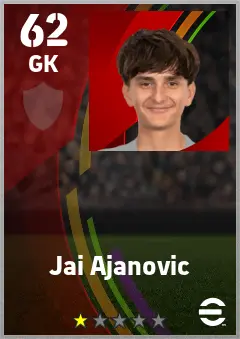 Jai Ajanovic eFootball 2026 player card — 62 OVR GK
