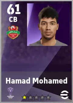 Hamad Mohamed eFootball 2026 player card — 61 OVR CB