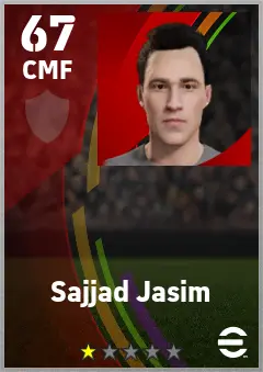 Sajjad Jasim eFootball 2026 player card — 67 OVR CMF