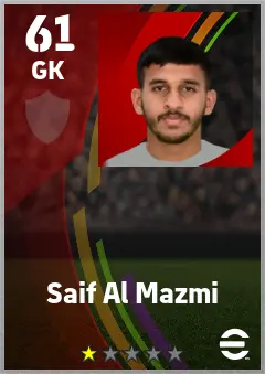 Saif Al Mazmi eFootball 2026 player card — 61 OVR GK