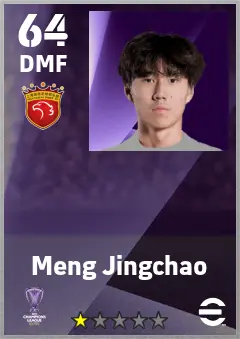Meng Jingchao eFootball 2026 player card — 64 OVR DMF